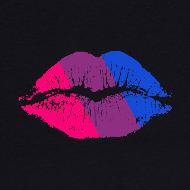 Bi Pride Flag LGBT Party Retro Lips by Kaileymahoney